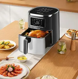 Аерофритюрниця Sokany SK 10052 1700 W Аерогриль безмасляна мультипіч для приготування без олії 7 л з сенсорним керуванням - мініатюра 4
