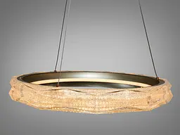 Підвісна LED-люстра для вітальні та спальні Diasha 583-500G з акриловим кільцем, пультом, 84 W, 50 см, 10-18m2 - мініатюра 3