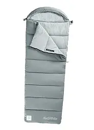 Спальник Naturehike M300 (CNK2350WS023) +6 °C - з капюшоном - правий - сірий