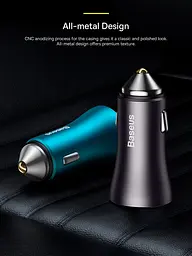 Автомобільний зарядний пристрій Baseus Golden Contactor Max Dual Fast Charger Car Charger U+C 60W Dark Gray (CGJM000113) [77942] - мініатюра 11