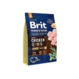 Сухий корм Brit Premium Junior M 3 кг для цуценят середніх порід (вагою від 10 до 25 кг) (курка)