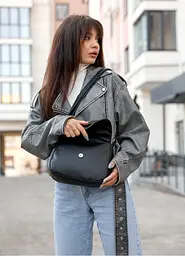 Сумка кросбоді Sambag Rose BZN чорний 20 х 24 х 7 см (94000001) - мініатюра 3