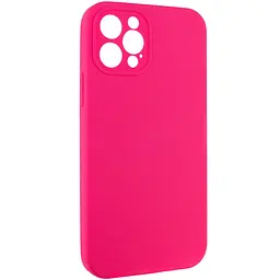 Чохол Silicone Case Full Camera Protective AA NO LOGO для Apple iPhone 12 Pro Max 6.7 Рожевий/Barbie pink - мініатюра 2