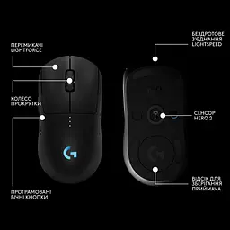 Комп'ютерна миша Logitech G PRO 2 Wireless LIGHTSPEED - BLACK L910-007295 teh0022056 - мініатюра 7
