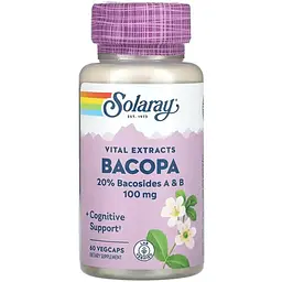 Бакопа Solaray Bacopa 100 мг 60 веганських капсул