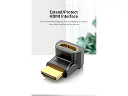 Адаптер Vention HDMI 270 Degree Male to Female Adapter HDMI Black (AINB0) - мініатюра 8