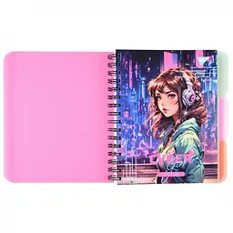 Зошит для записів Yes Cyber girl А5 144 аркуші пластикова обкладинка 3 шт. (681964)