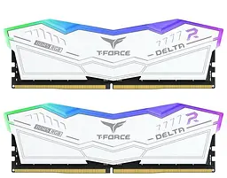 Модуль пам'яті Team DDR5 16GB (2x8) T-Force Delta 6000MHz RGB White (FF4D516G6000HC38ADC01)