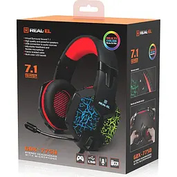 Ігрові навушники REAL-EL GDX-7750 Black/Red (EL124100048) [112564] - мініатюра 12