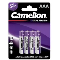 Батарейка Camelion AAA LR03 Ultra Alkaline х 4 (LR03-BP4UT)