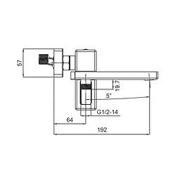 Змішувач для ванни з коротким зливом Koer KB-41009-01 KR3502 Хром - мініатюра 2