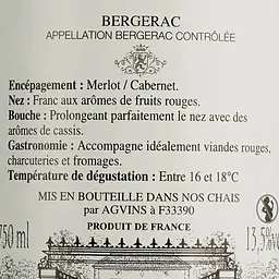 Вино La Croix Des Vents Bergerac AOP, червоне, сухе, 0,75 л - мініатюра 6