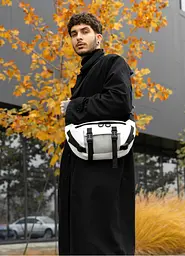 Велика чоловіча сумка бананка Sambag DynamicDart біла 38 × 21 × 7 см (80411008m) - мініатюра 6