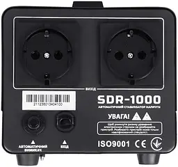 Стабілізатор напруги Gemix SDR-1000 1000VA (700 Вт), вход. напряжение 140-260В, исх напряжение 220В + - 6,8% (SDR1000.700W) - мініатюра 2