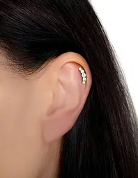 Сережка для хеліксу з червоного золота (з40001) - мініатюра 2