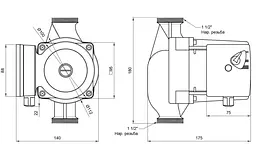 Циркуляційний насос Thermo Alliance LPS 25/80/180 з гайками LPS2580180 - мініатюра 1