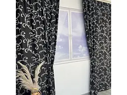Жакардові штори чорного кольору з вензелем на тасьмі 2шт. 150х270 ALBO pbe0052392 - мініатюра 7