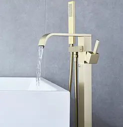 Змішувач для ванни Rea Carat підлоговий brushed gold REA-B6522, Золотий - мініатюра 3