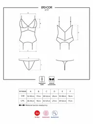 Корсет з підв'язками Obsessive 810-COR-2 S/M білий - мініатюра 4