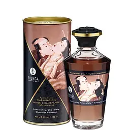Збуджувальна масажна олія Shunga Aphrodisiac Warming Oil, 100 мл (темний шоколад) - мініатюра 2
