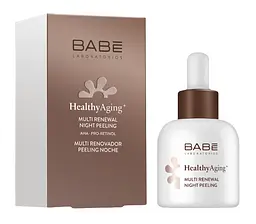 Пілінг для обличчя Babe Laboratorios Healthy Aging  Multi Renewal Night Peeling з АНА кислотами та ретинолом нічний оновлювальний 30 мл (8436571631343) - мініатюра 2