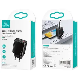 Мережевий зарядний пристрій Usams T40 US-CC133 20W Black (CC133TC01) [160712] - мініатюра 7