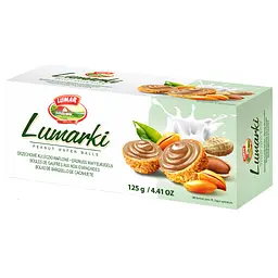 Цукерки вафельні Lumar Lumarki з горіховим кремом в арахісових крихтах 125 г