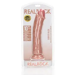 Фалоімітатор RealRock Curved Realistic 10", 28 см (тілесний) - мініатюра 6