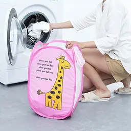 Кошик для іграшок UKC складаний з боковою кишенею 30х48 см 00336pink Рожевий - мініатюра 3