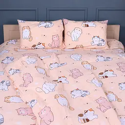Комплект дитячої постільної білизни MirSon Бязь 17-0665 Cream Kittens 110х140 см кремовий (2200010064421)