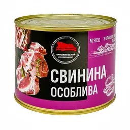 Консерва м'ясна Тернопільський м'ясокомбінат Свинина Особлива 525 г