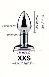 Анальна Пробка Метал Срібло Серце XXS розмір Афродита АП/МСС/XXS 103423 - мініатюра 3