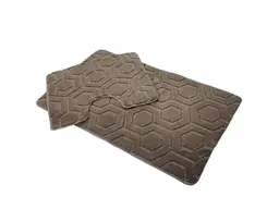 Комплект килимків для ванної кімнати DARIANA 60*100+60*50см бежевий поліпропіленовий Standard з вирізом геометрія