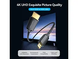 Кабель Vention HDMI to micro HDMI 1m Black (AGIBF) - мініатюра 4