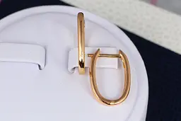 Сережки Xuping Jewelry овальні доріжки 1.7 см золотисті - мініатюра 2