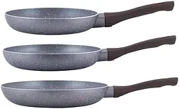 Набір сковорідок Gregers Grey, з антипригарним покриттям ILAG Kamille Ø20х4 см, Ø24х4,5 см, Ø28х5 см kuh0007351 - мініатюра 1