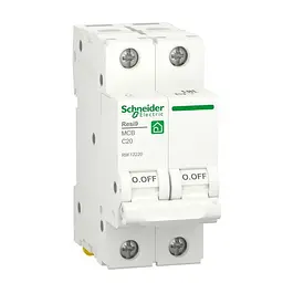 Автоматичний вимикач Schneider 6кА C 2p 20А Resi9 ( R9F12220 )