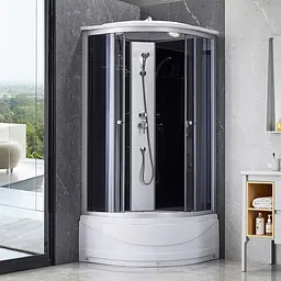 Душовий бокс Lidz Tani SB90x90.SAT.HIGH.GR, Хром матовый, тонований, хром матовий - мініатюра 11