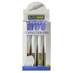 Коректор Buromax ручка 10 мл, спиртова основа, металевий наконечник (BM.1036) - мініатюра 3