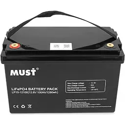 Акумулятор Must LiFePO4 LP15-12100 12,8V 100Ah, 1,28kWh, BMS50A@4S - мініатюра 2