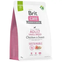 Сухий корм Brit Care Dog Sustainable Adult Small Breed для собак малих порід, з куркою та комахами, 3 кг