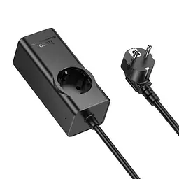 Мережевий подовжувач Hoco NS9 Wisdom 1-position(PD67W/3C1A) desktop socket(EU/GER) Чорний - мініатюра 6