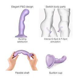 Насадка для страпону Strap-On-Me Dildo Plug P&G Lilas Metallic S - мініатюра 3