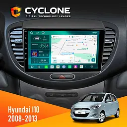 Штатна магнітола Hyundai I10 2008-2013 Cyclone C9-013 4x64 DSP 4G Cyclone (НФ-00007259)