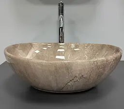 Умивальник VBI Parma накладний 42x34 см dark brown stone glossy VBI-011028 - мініатюра 5