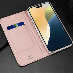 Чохол-книжка Dux Ducis з кишенею для візиток для Apple iPhone 16 Pro (6.3) Rose Gold - мініатюра 5