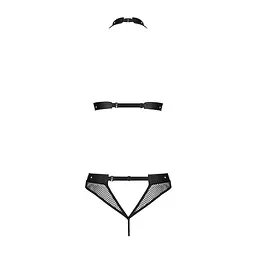 Білизна з відкритим доступом Passion MOONLIGHT SET S/M black, топ, стрінги - мініатюра 4