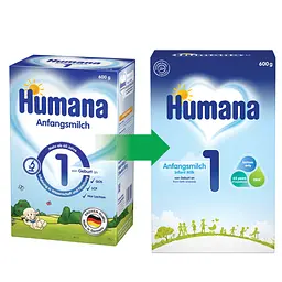 Суха молочна суміш Humana 1 з пребіотиками, LC PUFA і нуклеотидами, 600 г - мініатюра 2