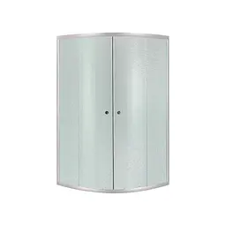 Душова кабіна Latwa SC90x90.SAT.MID.FR полукругла, скло Frost 4 мм + Душовий піддон KAPIELKA ST90x90x26, з панеллю Lidz, Універсальна, хром матовий, глубокий более 20 см - мініатюра 3