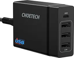 Мережевий зарядний пристрій Choetech 72W Black (PD72-1C3UEU-101BK) [100836] - мініатюра 2